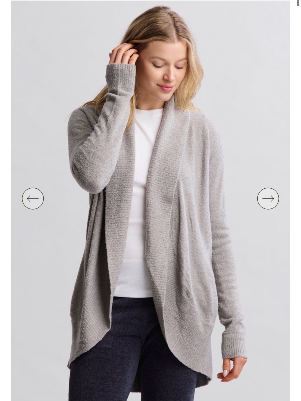 Barefoot Dreams Cozy Open-Front Cardigan in Light Beige